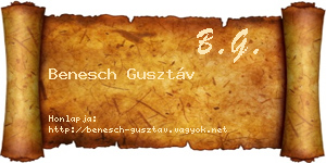 Benesch Gusztáv névjegykártya